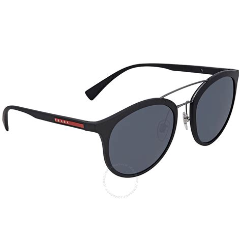 Prada Polarized Grey Round Men's Sunglasses PS04RS 